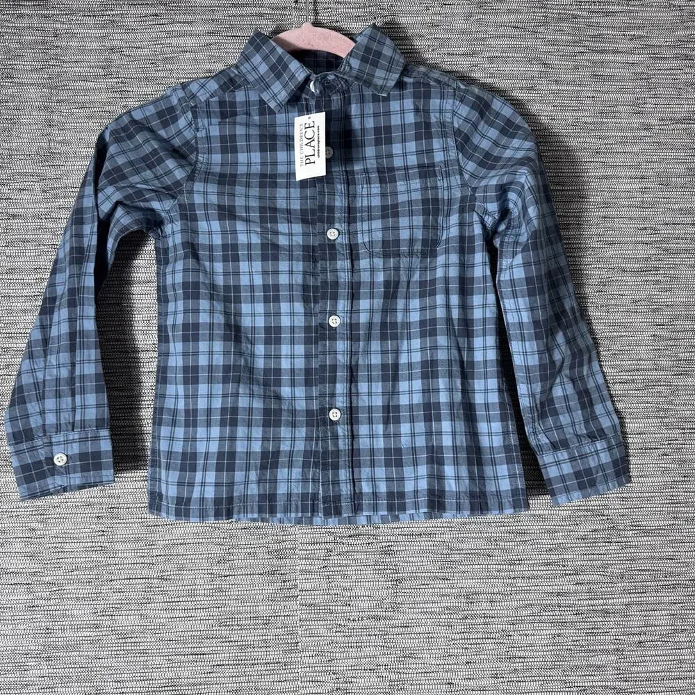 Children’s Place Boys Button Down, Blue, Small